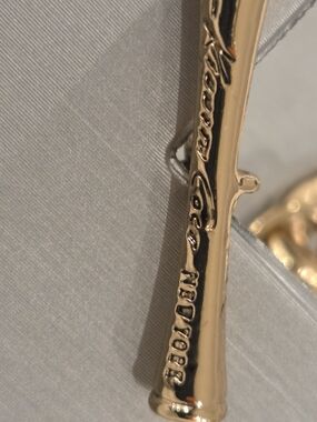 Kenneth Cole New York Gold Tone & Amber Brown Chunky Oval Link Toggle Bracelet